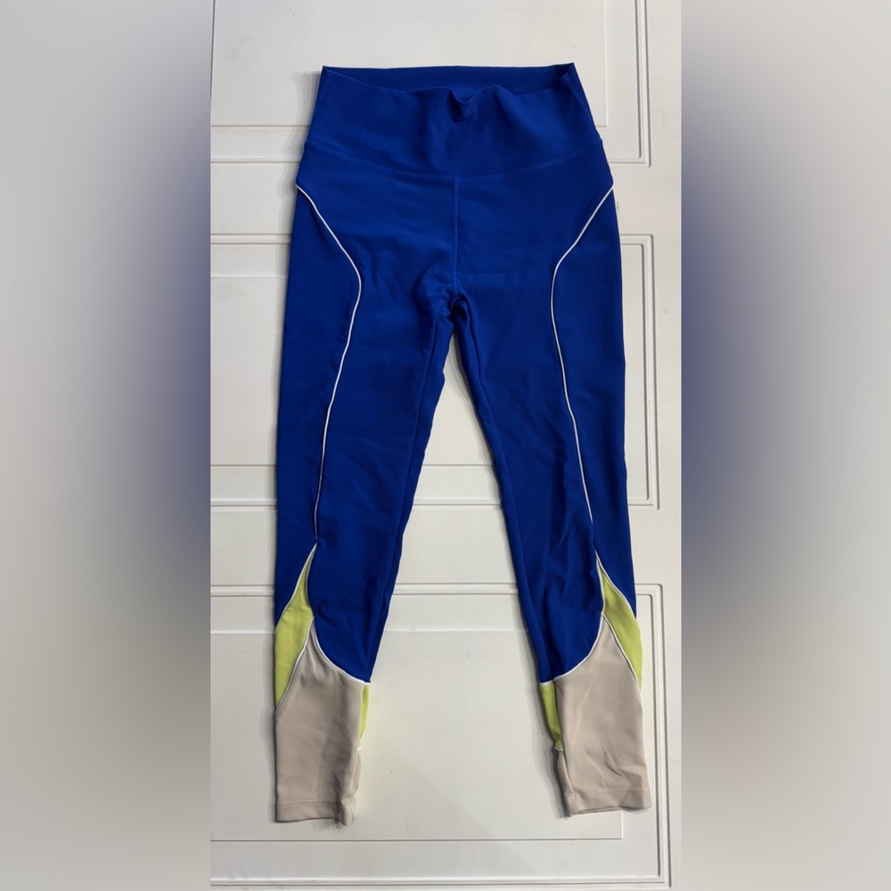 WILO The Label Blue Colorblock Full Length Leggings Womens Size Large
